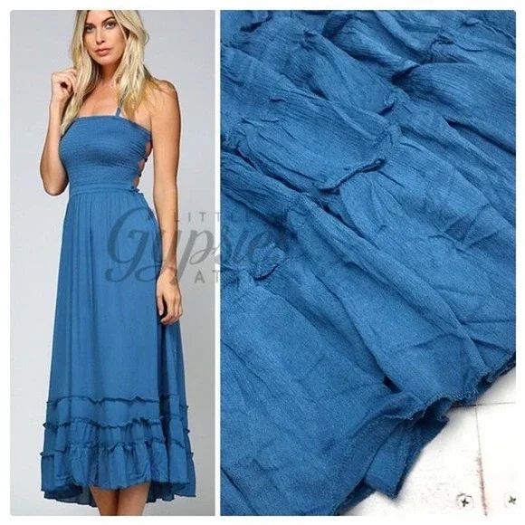 Handmade Tropical Resort Bohemian Maxi Dress - Picture 9 of 13